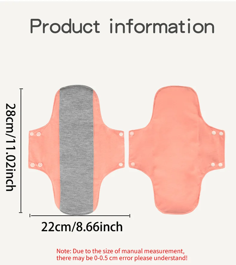 Large Capacity Night Sanitary Napkin Day Washable Nursing Pad Graphene Menstrual Cloth Pads Reusable Soft Pantyliner 22*28CM