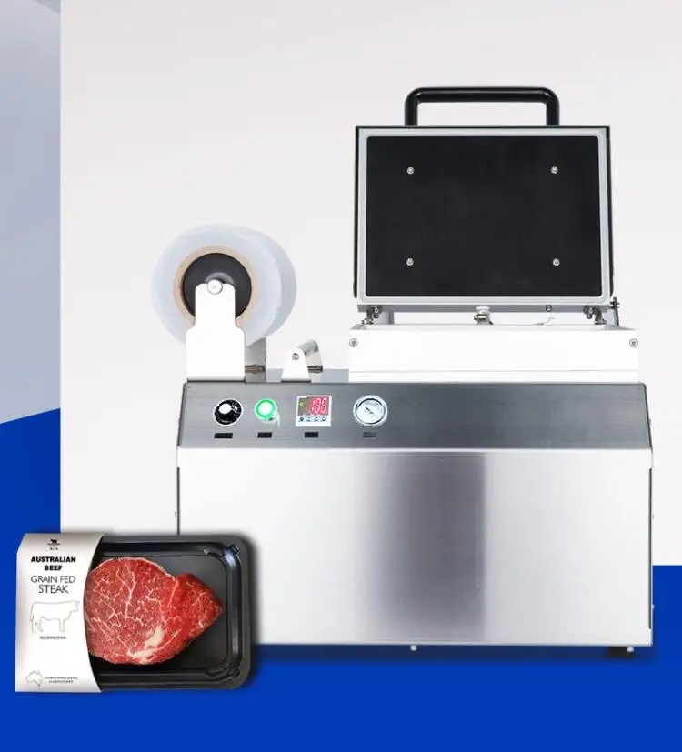 Food vacuum body packaging machine, steak, chilled meat, frozen meat, seafood hand pressure vacuum packaging machine new condition meat mixer and sausage filling machine