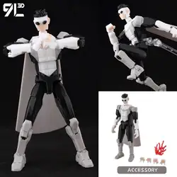 9L3D Printed Multi-Jointed Superhero Shapeshift Action Figures (Invincible GrayB)