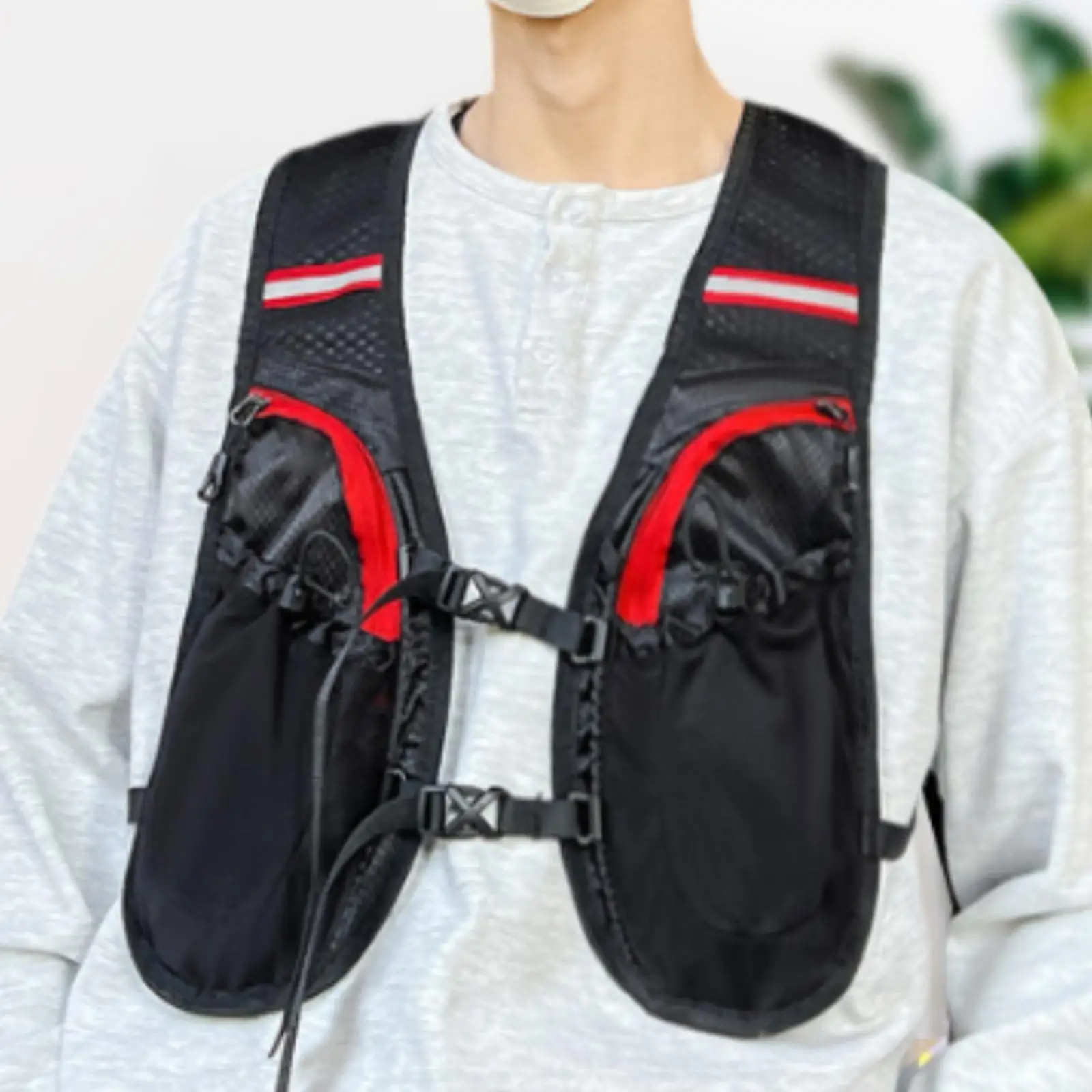 야외 조끼 조끼 통기성 성인 빠른 건조 멀티 포켓 러닝 조끼