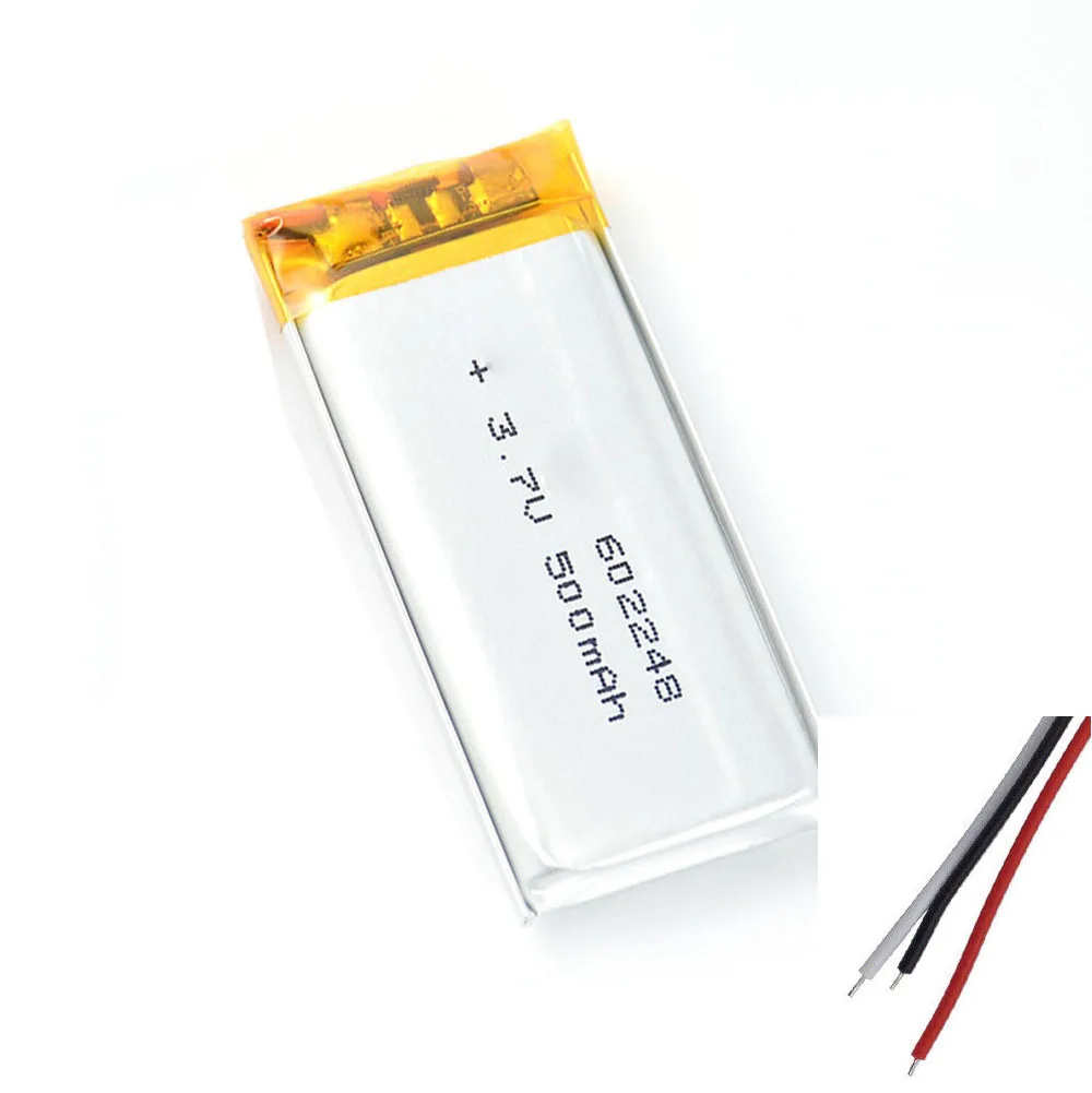 

Rechargeable 3.7V 650Mah 602248 JST 3Pin Li-Polymer Li Ion Battery For Power Bank MP4 Charging MP3 Tablet Smart Watch GPS DVD