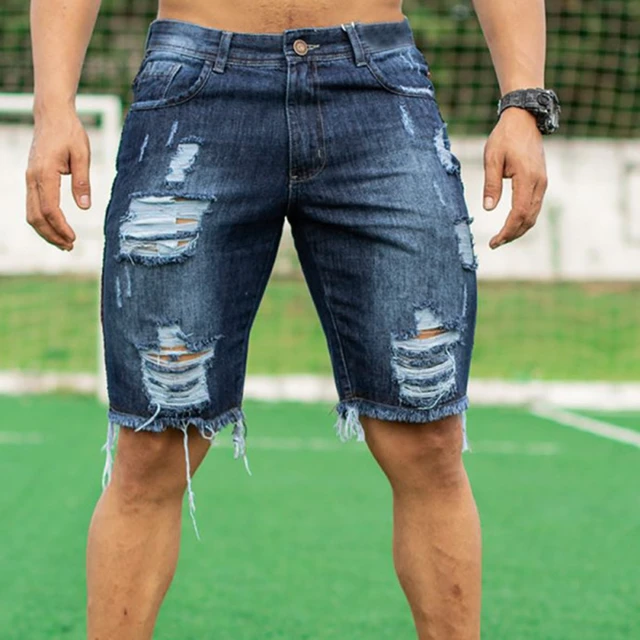 Plus Szie 44 Denim Shorts Men Summer Jeans Shorts Baggy Cargo Shorts  Fashion Streetwear Short Pants