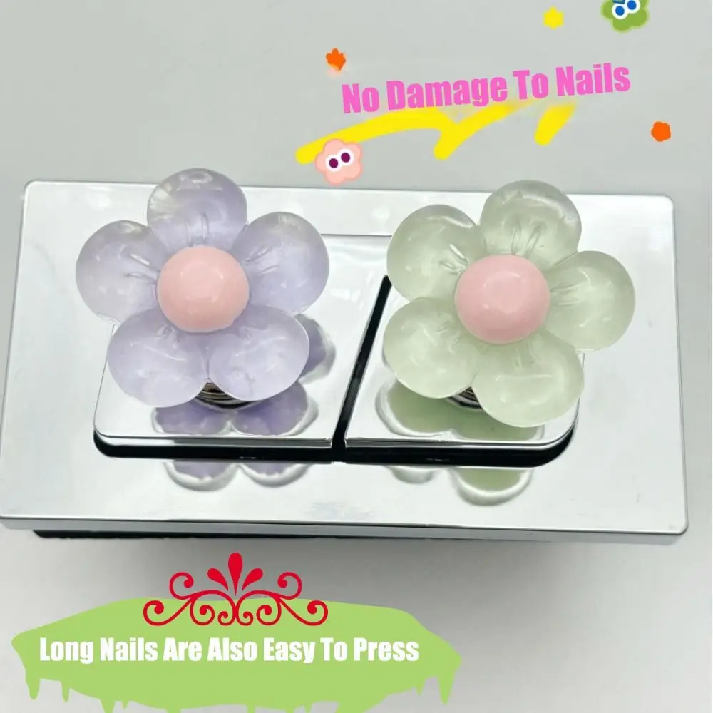 1/2PCS Flower Shaped Toilet Flush Button Labor-saving Toilet Tank Button Toilet Lid Lifter Drawer Handle Toilet Press Tool