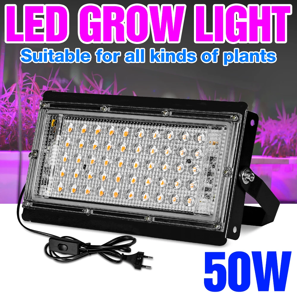 LED Grow Light Greenhouse Hydroponic Phyto Lamp Full Spectrum Floodlight Indoor Plants Lighting Phytolamp Flower Seed Grow Box led full spectrum plants grow lamp 300w 200w 100w quantum board light hydroponic greenhouse phytolamp for seedlings grow tent