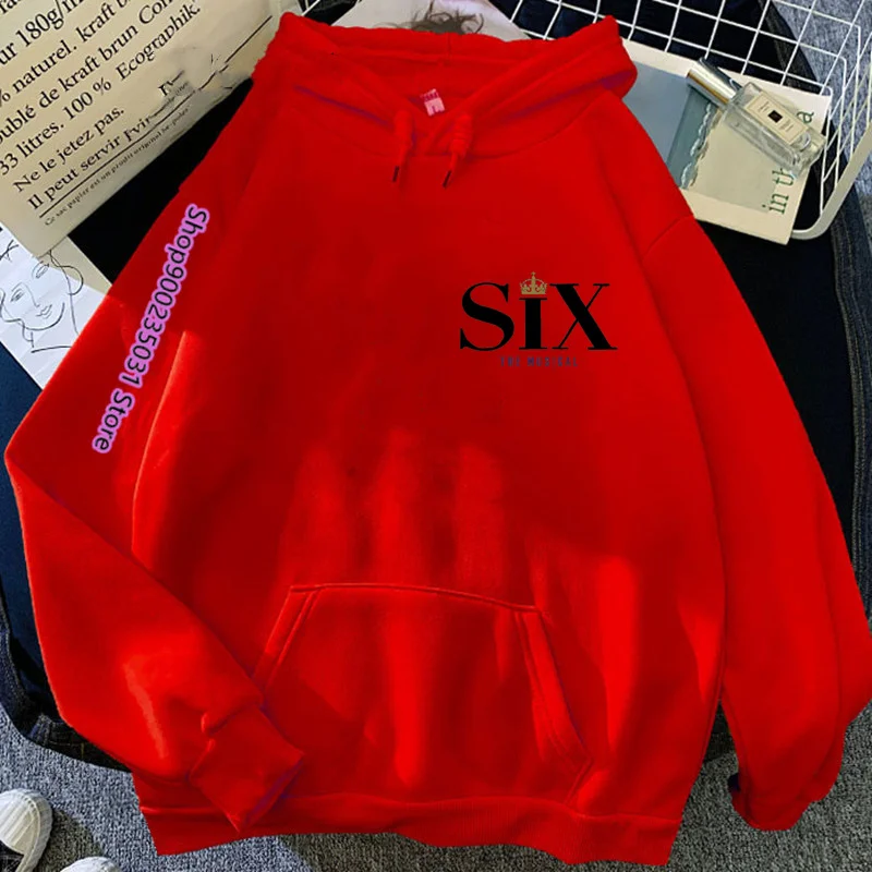 Six The Musical Letter Print Sweatshirts 2023 Woman Round Neck Long Sleeve Fashion Pullover Tops Vintage Casual Lady Sweatshirt 5
