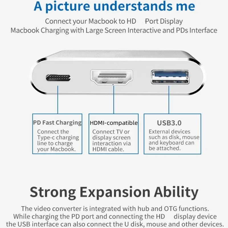 3-in-1 USB-C Hub Adapter 4