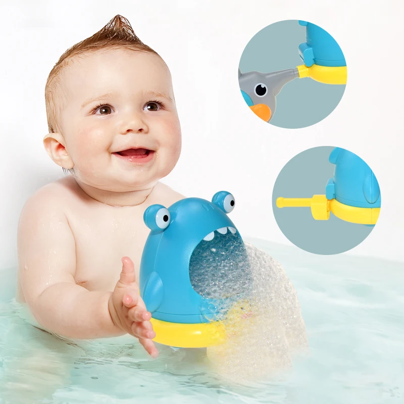 Crab bubble machine Bathroom bath toy Children splashing water Shark blowing foam making machine 4