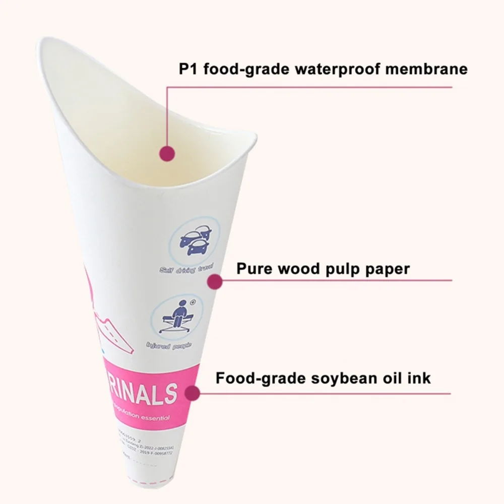 Description Picture 5 of item12/20pcs Stand Up Female Urination Device Convenient Leak-Proof Disposable Women Urinal Funnel Foldable Portable Pee Paper Cup