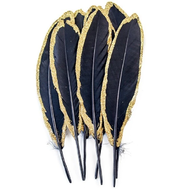 Duck Feather Handicraft Accessories  Black Feathers Centerpieces - 20pcs  Gold Black - Aliexpress