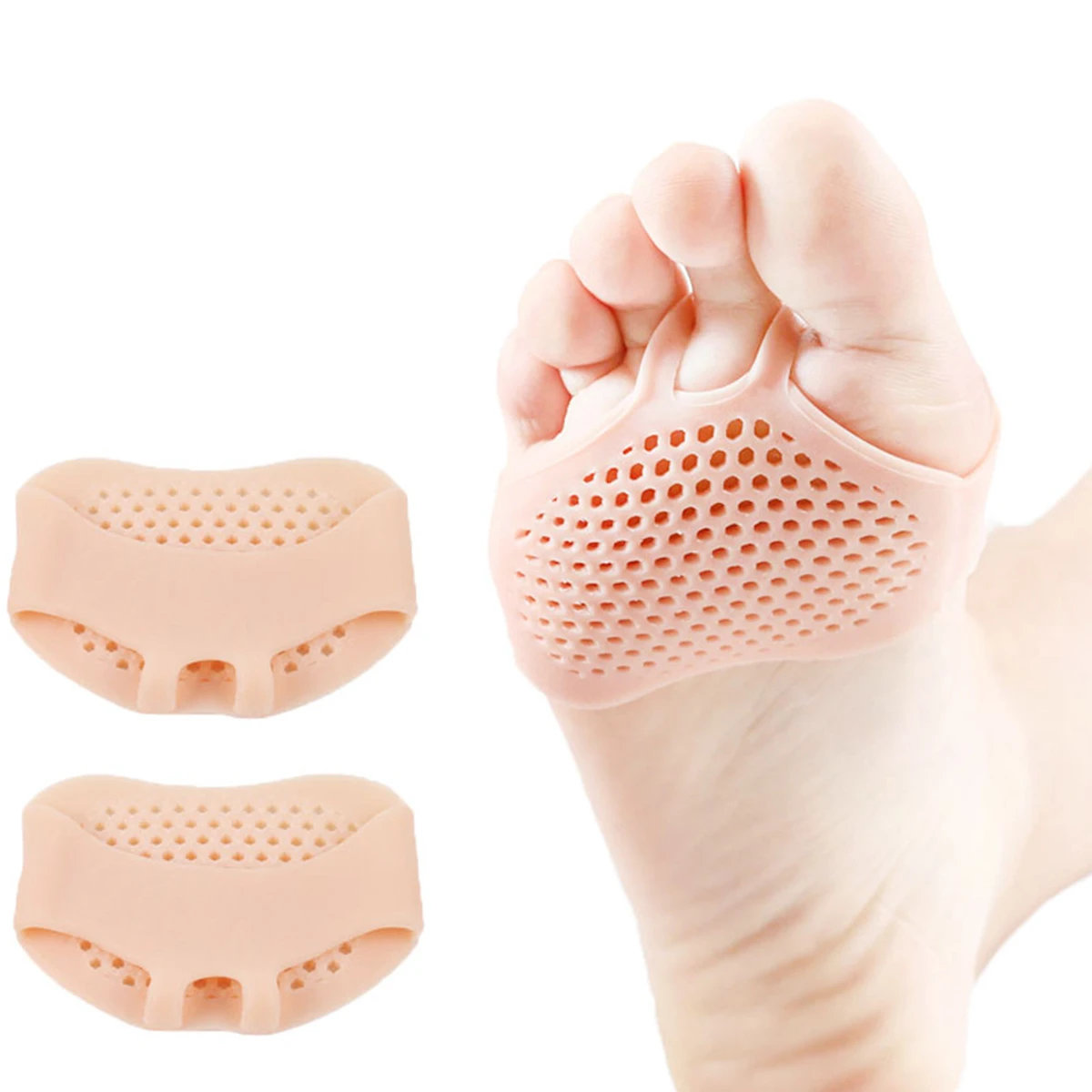Silikon gepolsterte Vorfuß-Einlegesohlen, Waben-High-Heel-Schuhe, Polster, Gel-Einlegesohlen, atmungsaktive Gesundheitswesen, Massage-Einlegesohlen für Füße