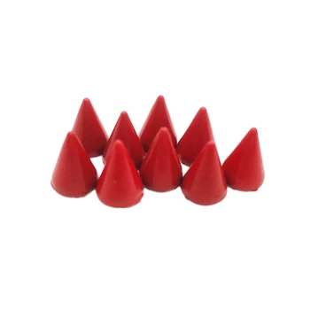 100sets 7x10mm Painted Red Cone Spots Metal Studs Spikes Leathercraft Rivets Punk Spike Clothes Bags Belt Pet Collars