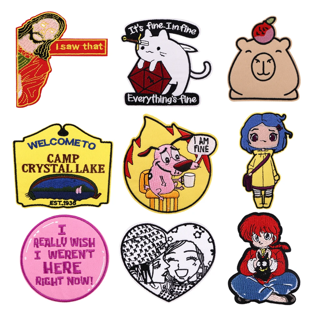 

Cartoon Capybara Cute Patches For Clothes DIY Embroidery Applique Fusible Patch Ironing Anime NANA Stickers Badge Accessories