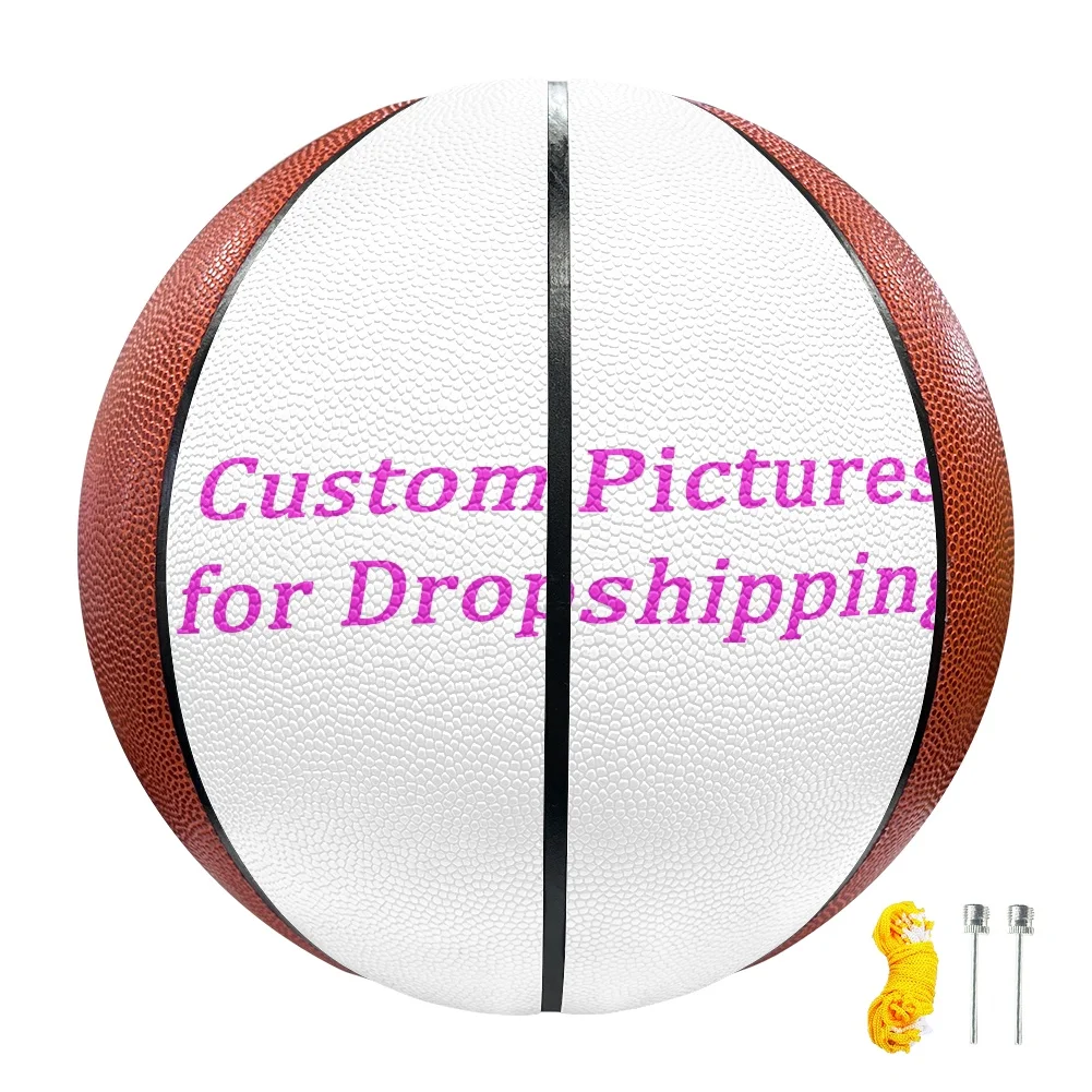 Picture Custom Basketball Indoor and Outdoor Leather Game Training Basketball Four-sided Printing Young Men and Women 6