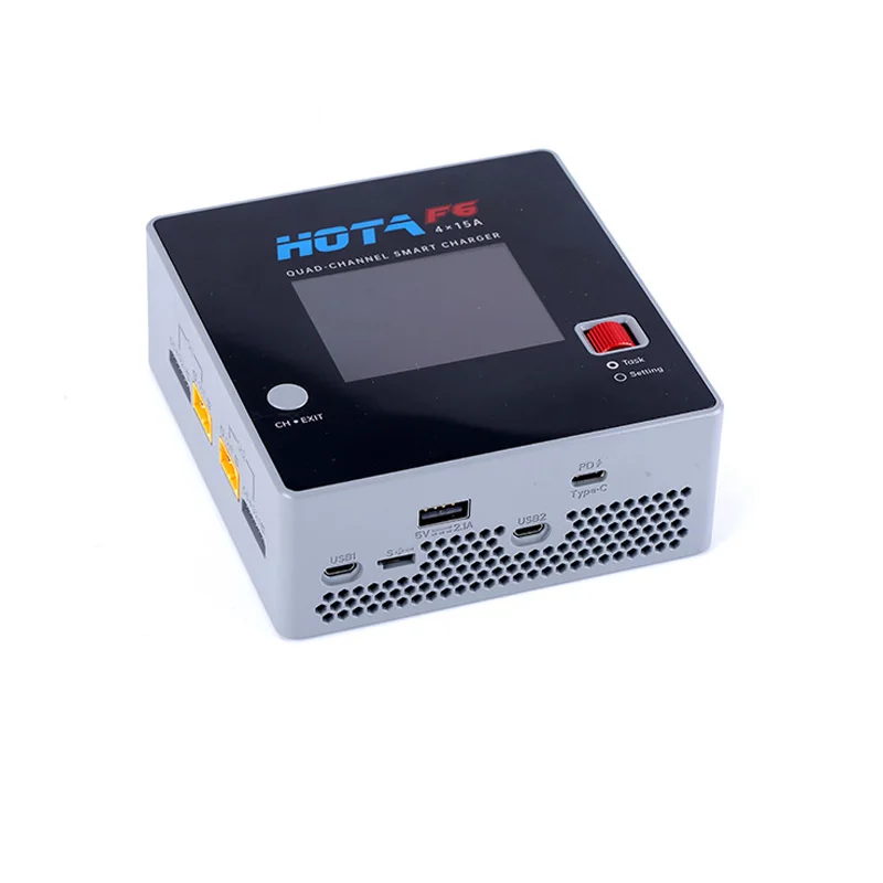 

HOTA F6 Quad-Channel Smart Charger 1000W 4*15A for Lipo LiIon NiMH Battery with Type-C iPhone Samsung Charging