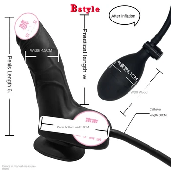 Big Inflatable Dildo Large Soft Dildos Suction Cup Realistic Penis Anal Plug Sex Toys for Women Pump Huge Butt Plug Anal Toy 6