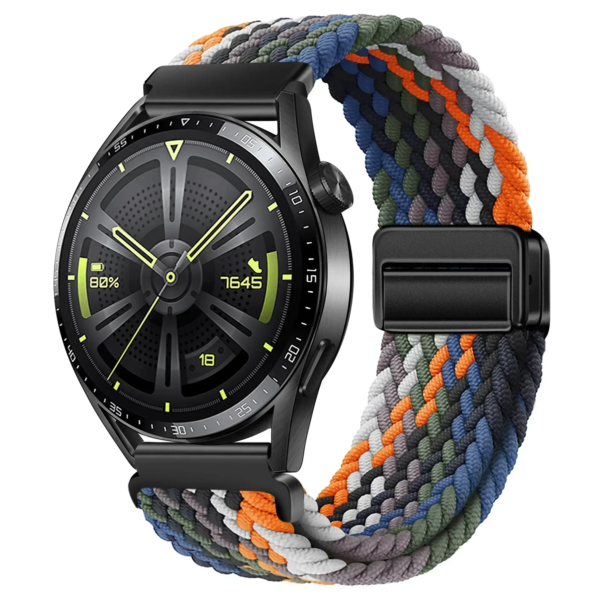 Magnetic Braided Solo Loop Sport Watchband - 22mm/20mm Wrist Bracelet
