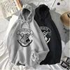 Fashion y2k Hogwarts Printed Hoodies Women Sweatshirt Autumn Winter Long Sleeves Plus Velvet Casual Loose Fleece Tops Oversized 1
