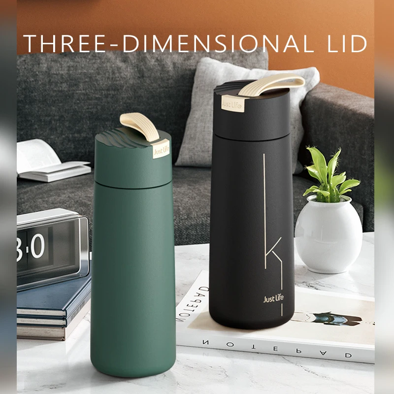 Designer Portable Thermos Bottle Vacuum Flask 350ml Small Leakproof Insulated Cup 304 Stainless Steel Tumbler Travel Coffee Mug
