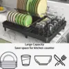 Dish Drying Rack, Large-Capacity Dish Drainer with Cutlery Holder Rotatable Water Drainer for Kitchen Counter 5