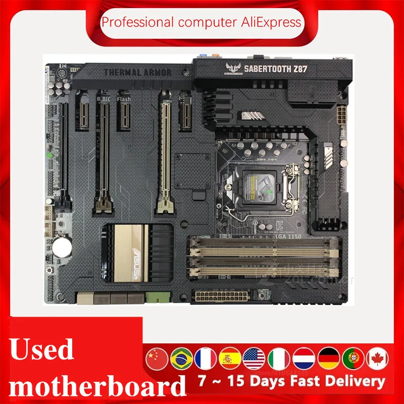 For Asus Sabertooth Z87 Desktop Motherboard Z87 Z87m Lga 1150 For Core