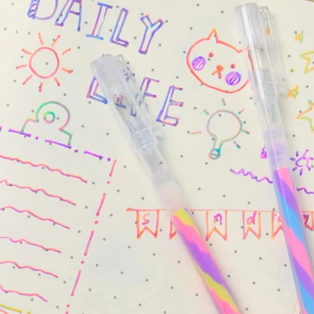 Glitter Gel Highlighter Pens 6