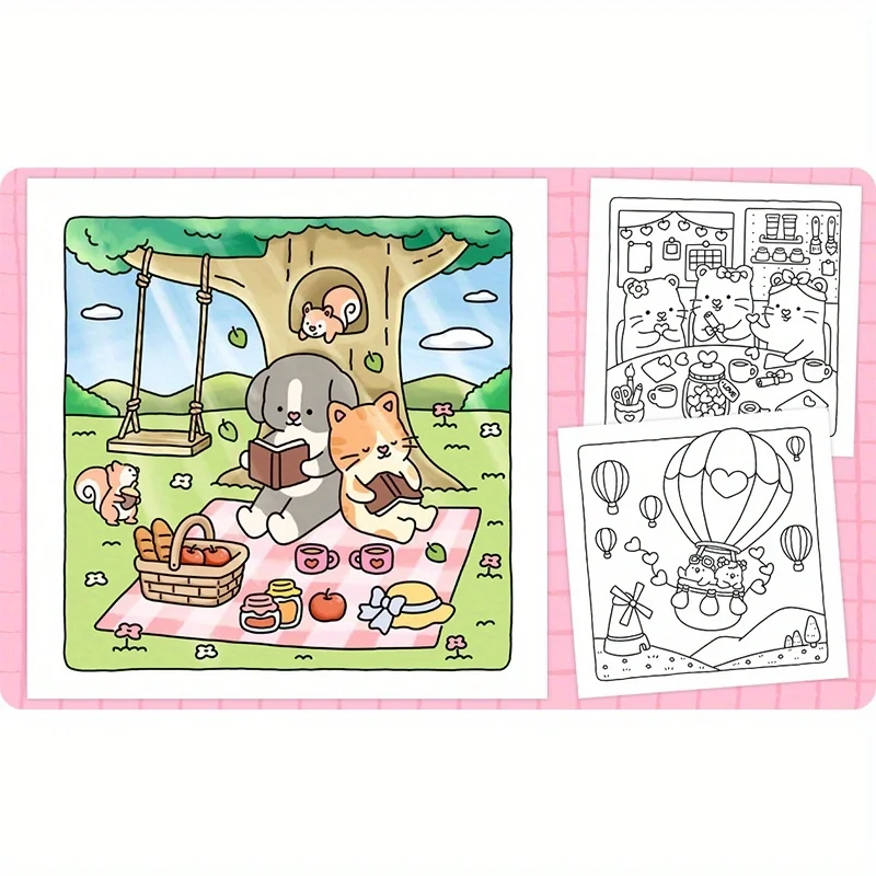 Sweetheart Coloring Book - Cozy Romantic Scene with Adorable Dogs & Cats, Vibrant Colors, Perfect Gift for Valentine'S Day 4