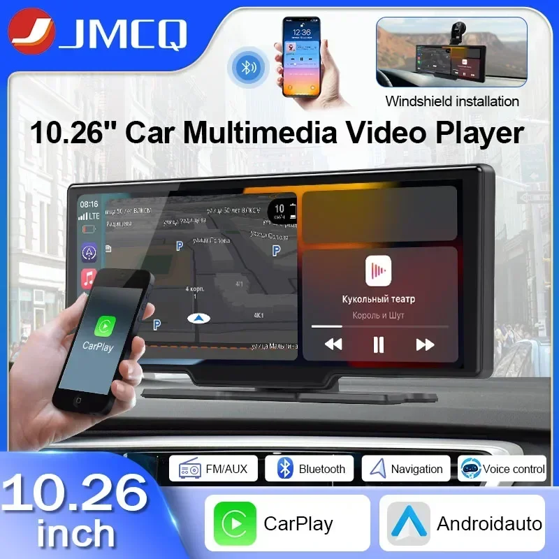 

JMCQ Car DVR Dashcam Carplay Screen Car Radio Support Carplay Android Auto Bluetooth FM Transmitter AUX 10.26" 4K