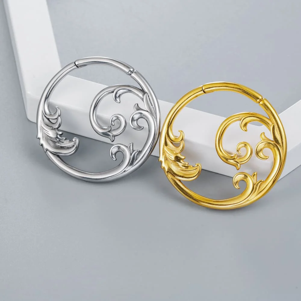Giga 1/2 Stück 4MM Edelstahl Meereswellen-Ohrhänger Gewichtsmessgeräte Verschluss-Ohrringe Piercing Körperschmuck Expander Stylisch – Detail 9