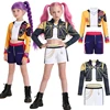K Pop Demon Hunters Girls Outfits Halloween Cosplay Pop Singer Rumi Zoey Mira Children's Clothing Carnival Party Kids Clothes