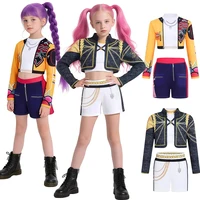 K Pop Demon Hunters Girls Outfits Halloween Cosplay Pop Singer Rumi Zoey Mira Children's Clothing Carnival Party Kids Clothes