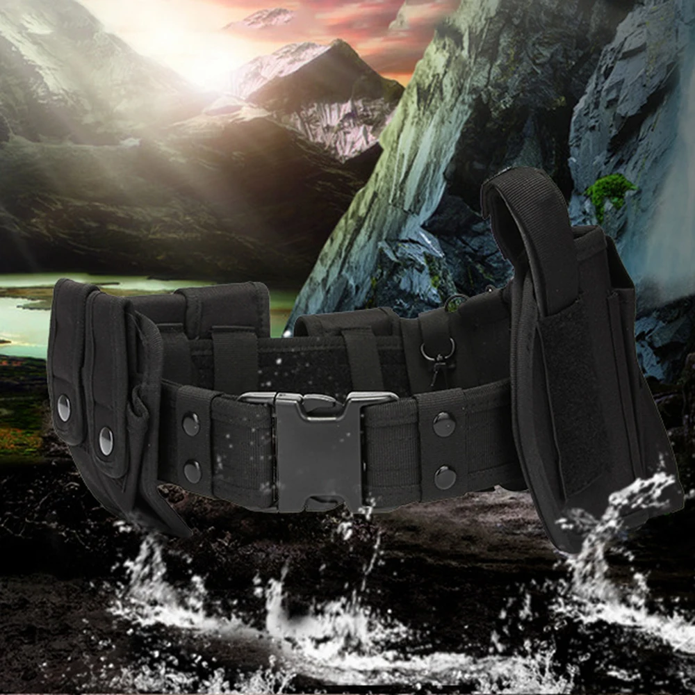 Tactical Waist Belt Training Duty Security Equipment Set Multifunctional Nylon Waterproof Waist Bag Ten Piece Set Accessories