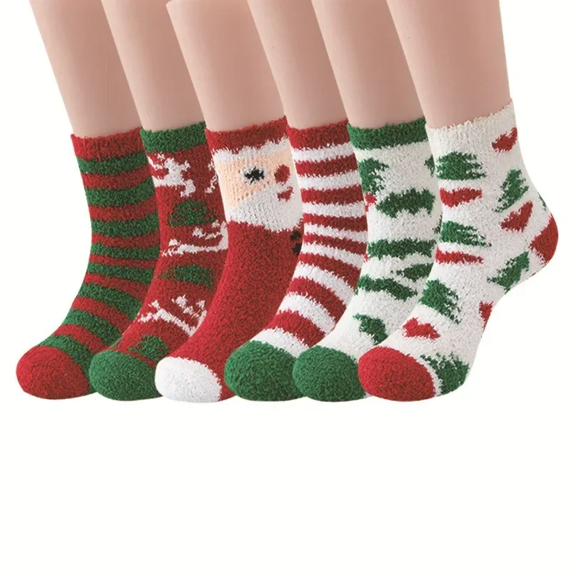

Stylish and Comfortable Mid-tube Christmas Socks with Thick Coral Velvet Winter Women's Warm Christmas Socks