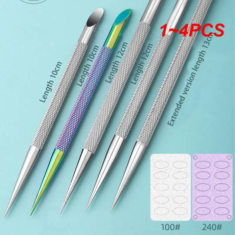 

1~4PCS Double-ended Stainless Steel Cuticle Pusher Nail Manicures Remover Manicure Sticks Nail Art Tools Nail Cuticle Pusher