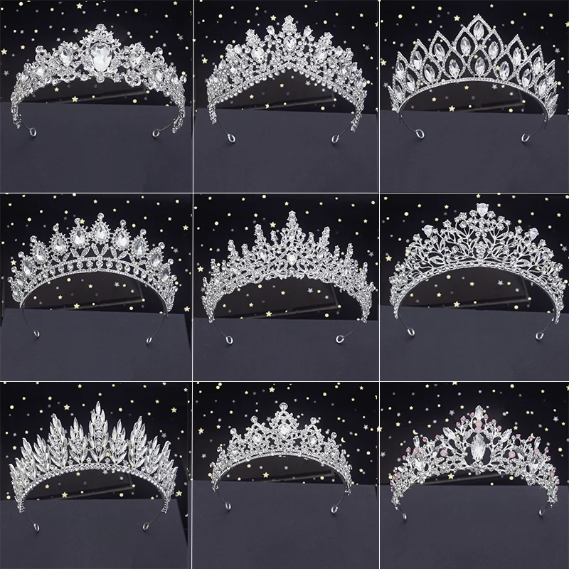 Corona O Tiara De Desfile Barroca Con Cristales - Para Mujer O Niña, Ideal Para Bodas, Fiestas O Disfraces