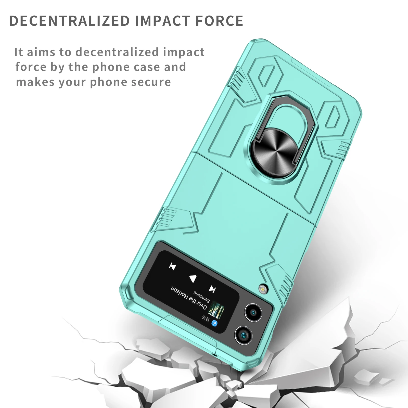 Mech Shell Rotating Ring Magnetic Phone Case with Anti-Drop Protection