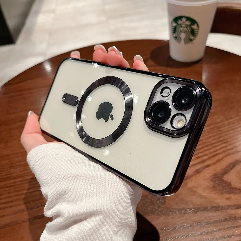 Luxury Shockproof Transparent Acrylic Magnetic Phone Case Cover