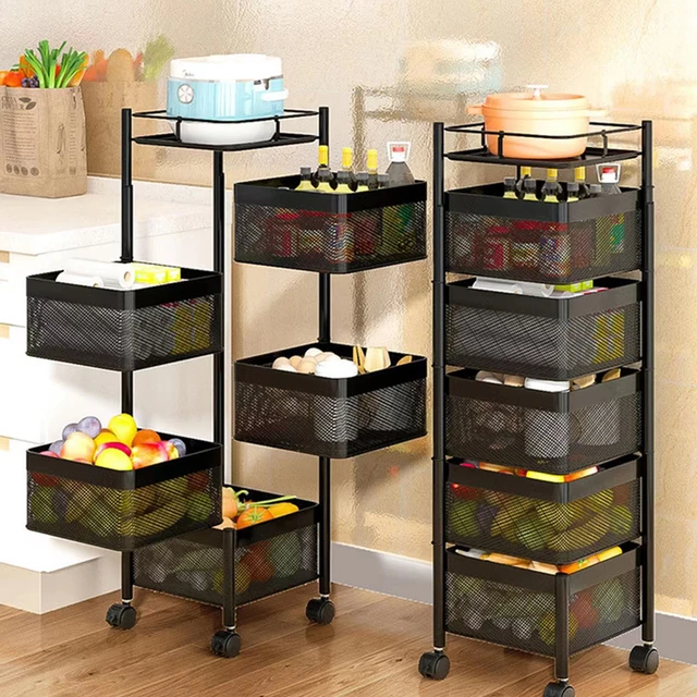 Storage Rack, Kitchen Rotating Vegetable Rack Floor-standing Multi-layer  Kitchen Storage Rack, Household Storage Shelf - Storage Holders & Racks -  AliExpress