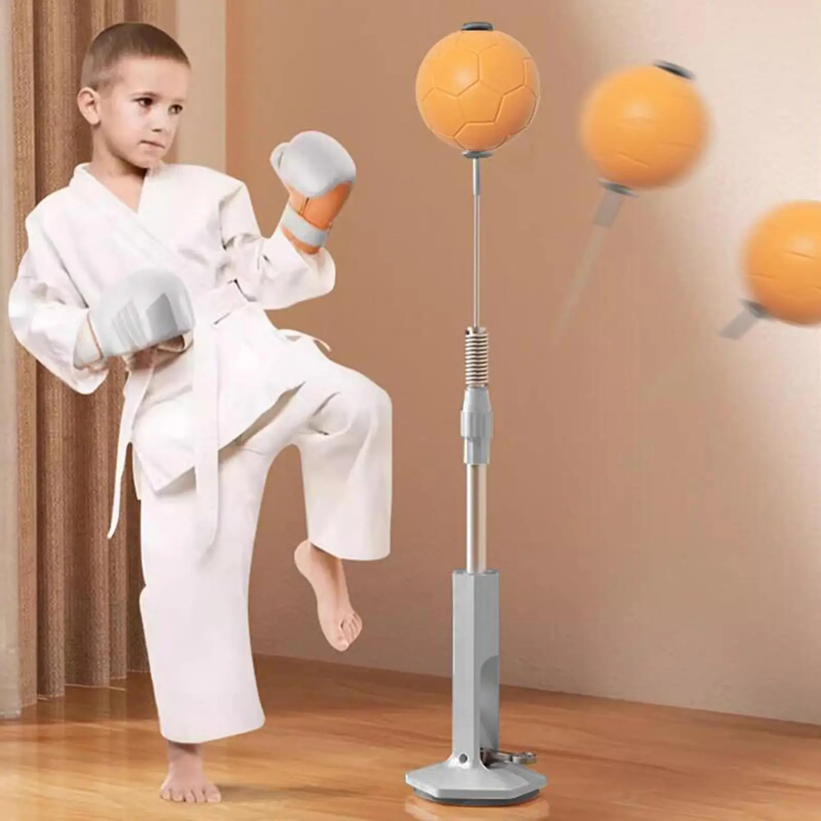 Punching Bag with Suction Cup Adjustable Height for Home Gym Fitness Workout Freestanding Punching Ball for Home Exercise Gym