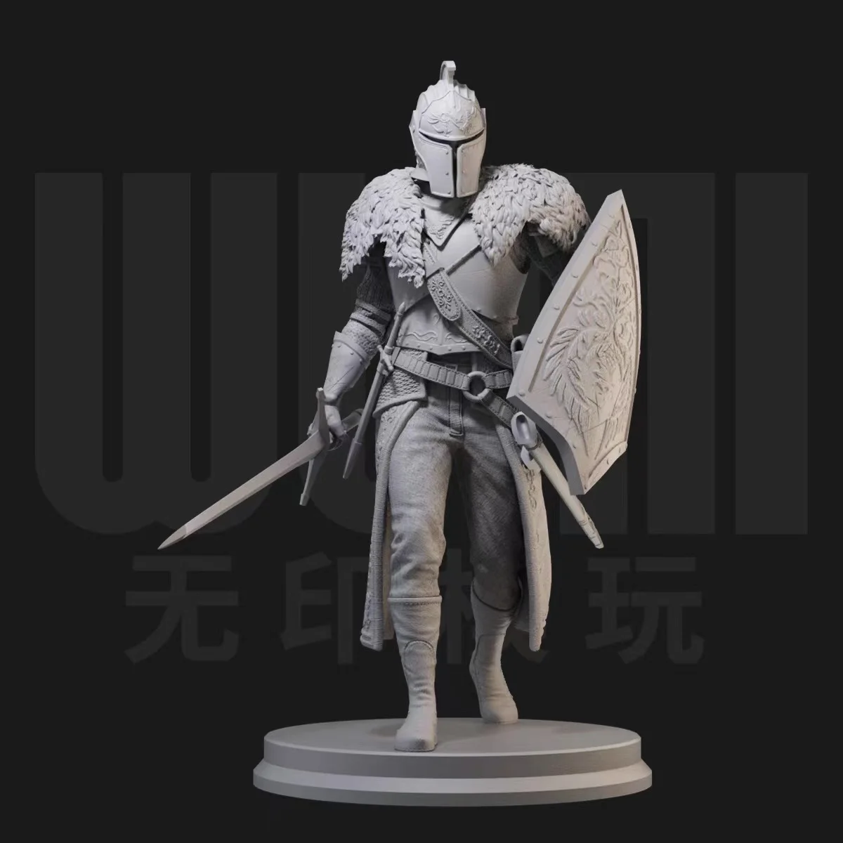 1/24 Farhan Knight Dark Soul White Model Gk Figure Soldier Modello Di Stampa 3D