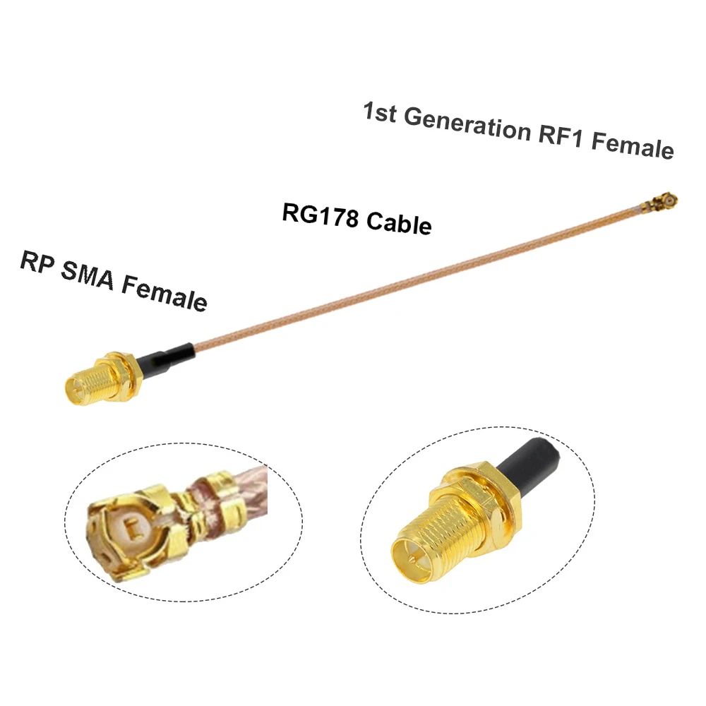 2pcs UFL IPX RF1 여성-SMA 여성/남성 WIFI 안테나 RF 케이블 RG178 피그테일 확장 BEVOTOP