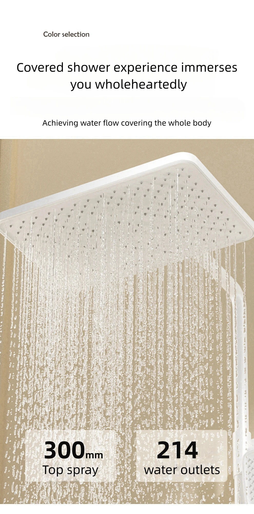 Description Picture 3 of itemDd-home thermostatic Shower panel enclosure with head black full bathroom column mixer faucet batteries set system for soap kit