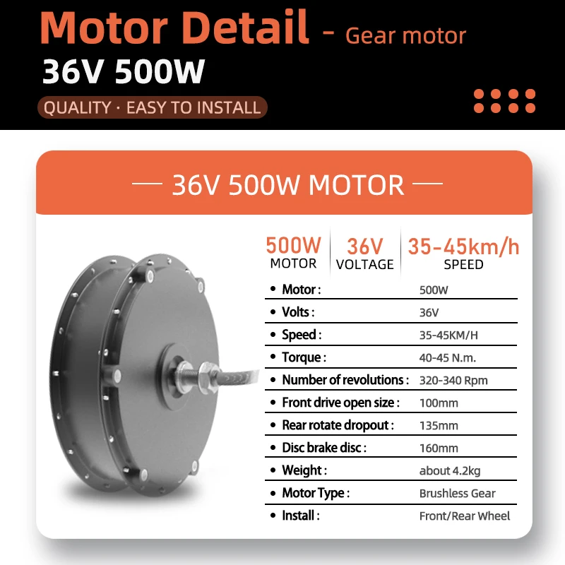 36V 500W Electric bike kit with battery 12Ah 15Ah ebike electric bicycle kit 20 26 27.5 700C front rear electric wheel hub motor