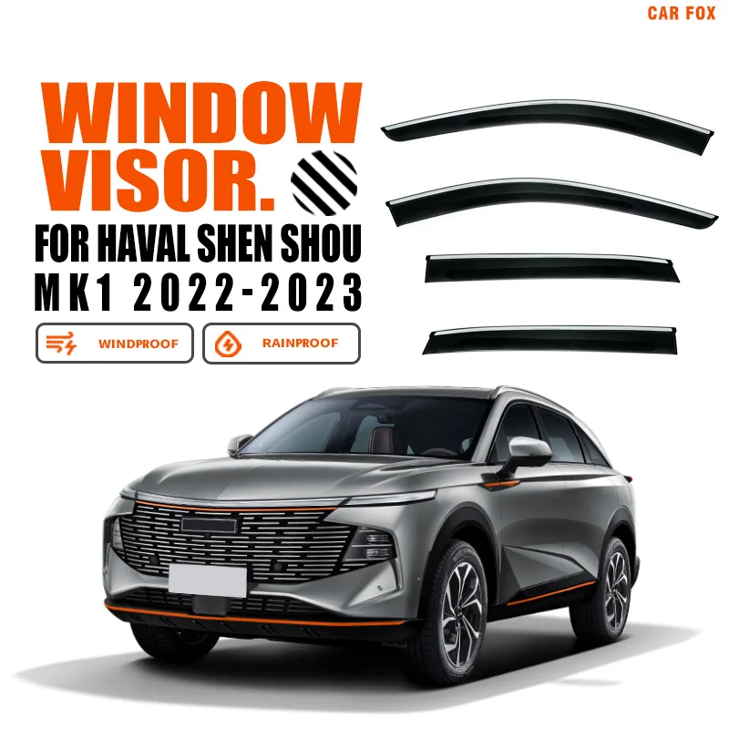 

For HAVAL Shen shou MK1 2022-2023 Plastic Window Visor Vent Shades Sun Rain Deflector Guard 4PCS/SET For HAVAL Shen shou