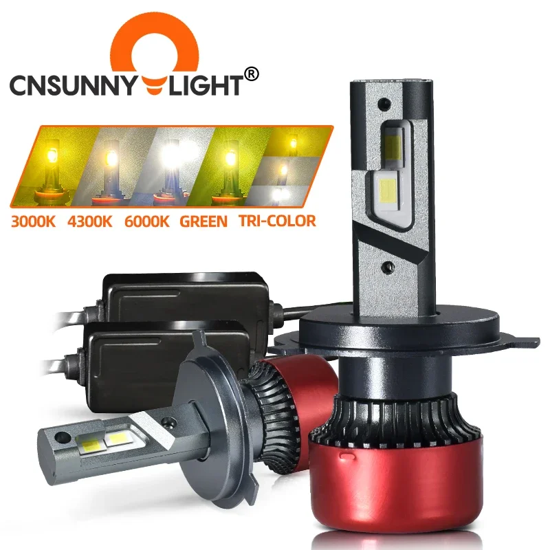 RX3 Canbus H4 H7 H11 H8 H1 4300K 3000K 18000Lm LED Headlight Bulbs for 12V Car White Yellow Tricolor H3 H16 Fog Lights Auto Lamp LED Car Lights LED Lights LED Bulbs LED Headlights LED Car Headlights Car Headlamps