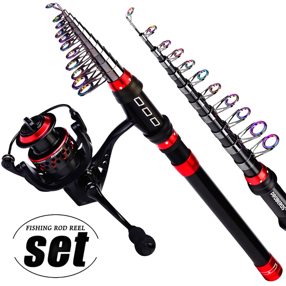 ​Fishing Rod and Reel Combo 1.8-3.6m Carbon Fiber Telescopic Spinning Rod  11+1BB 5.0:1 Gear Ratio Reel for Saltwater Freshwater