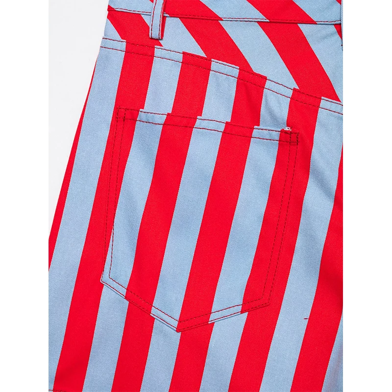 Women's Shorts Fashion Striped Casual Shorts Summer Women High Waist Shorts - 4