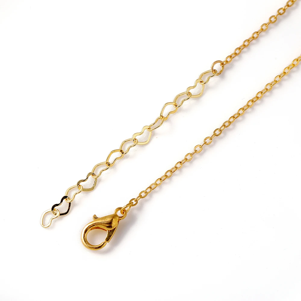 10pcs/lot 50mm Extension Chain With Heart Charm Extended Tail Connector For DIY Jewelry Making Bracelet Necklace Accessories