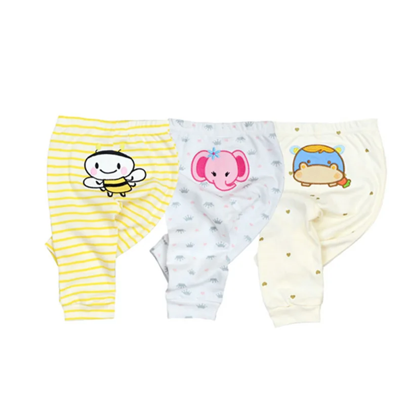 Kiddiezoom 3 Pcs/Lot  Fashion Cartoon 100%Cotton Baby Boy Girl Pants Soft Baby Trousers 3