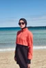 4PCS/Set Burkini Femme Musulmane Printing Sportswear Loose Fit Strechable UPF50-UV Protection Swimsuit With Zipper