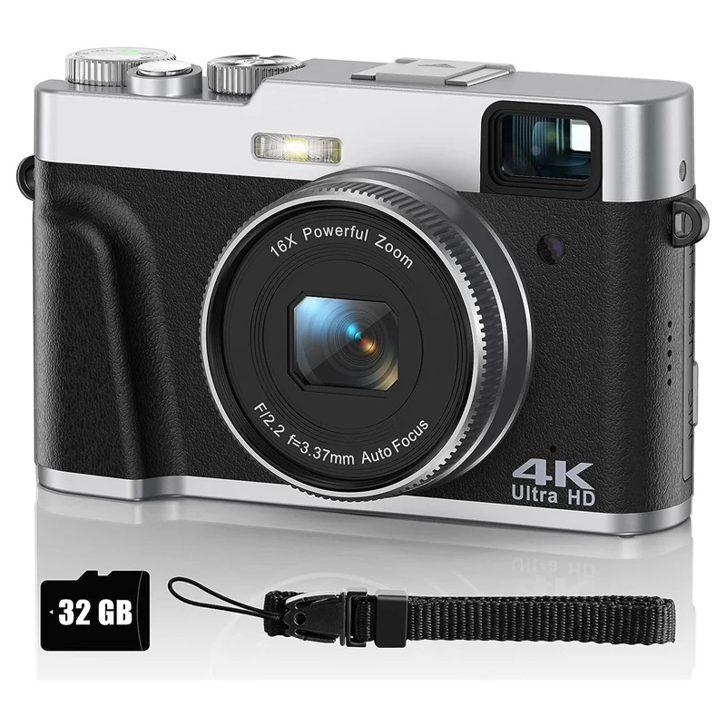 

4K Digital Camera Digital Cameras Camera For Photography, Autofocus Camera With Viewfinder Anti-Shake Video Camera For Youtube